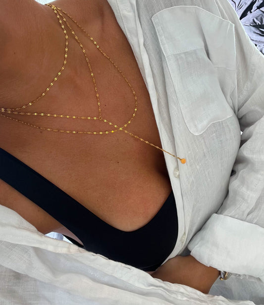 Golden Solstice Lariat Necklace