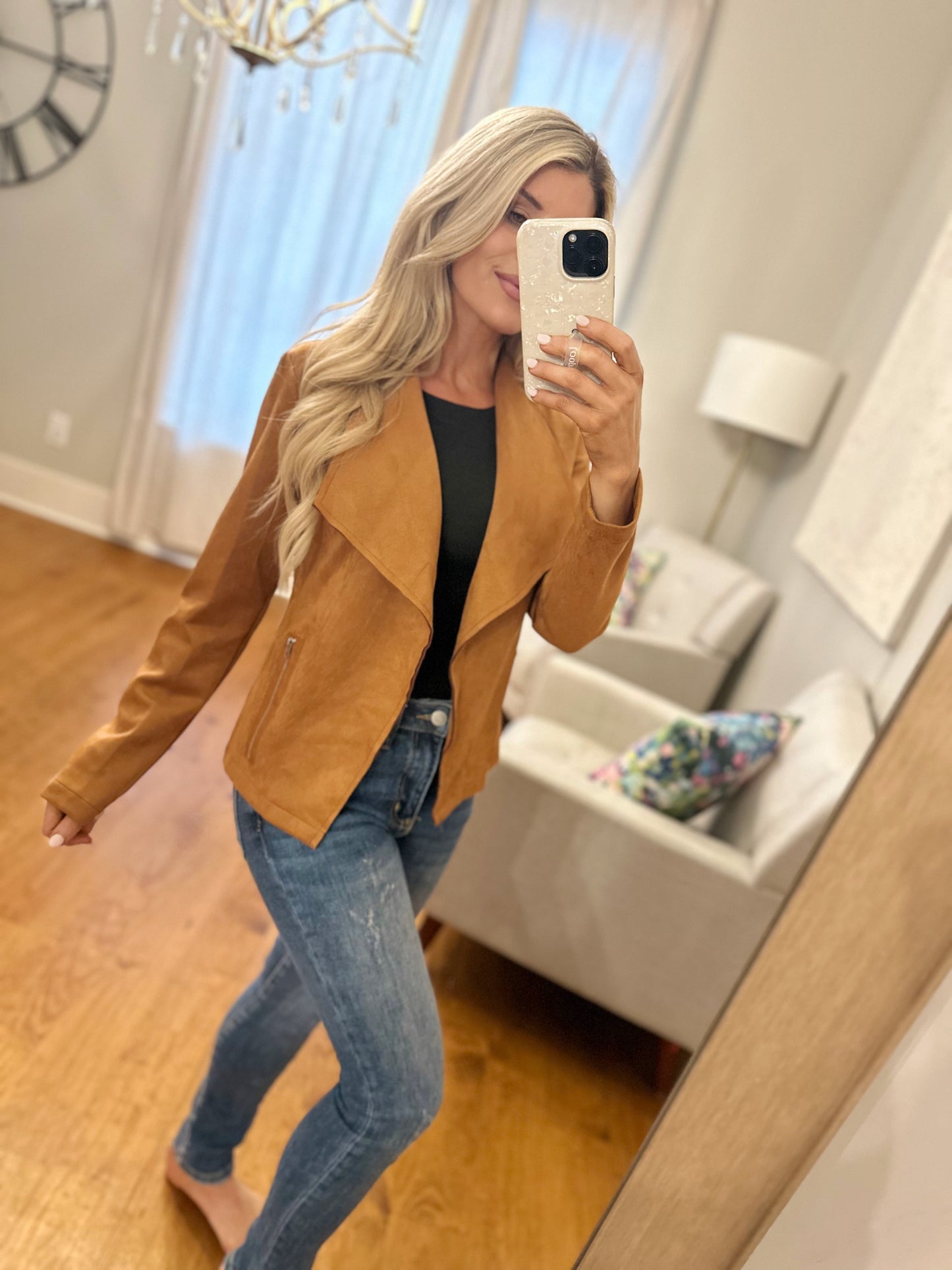 Faux Suede Blazer